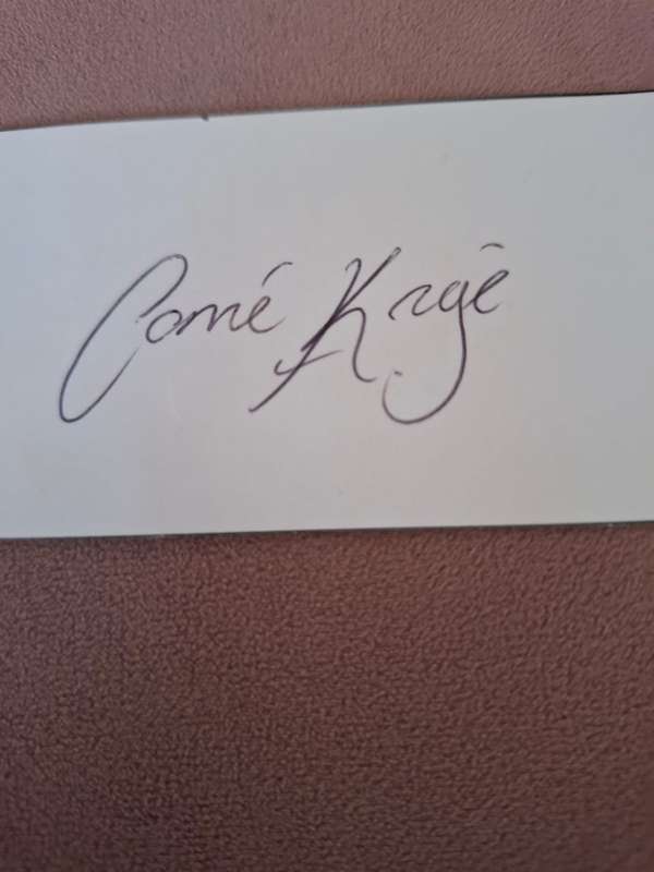 Rugby, Corne Krige original autograph