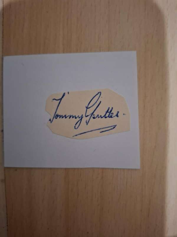 Smallest Springbok rugby player no 316, Tommy Gentles, original autograph