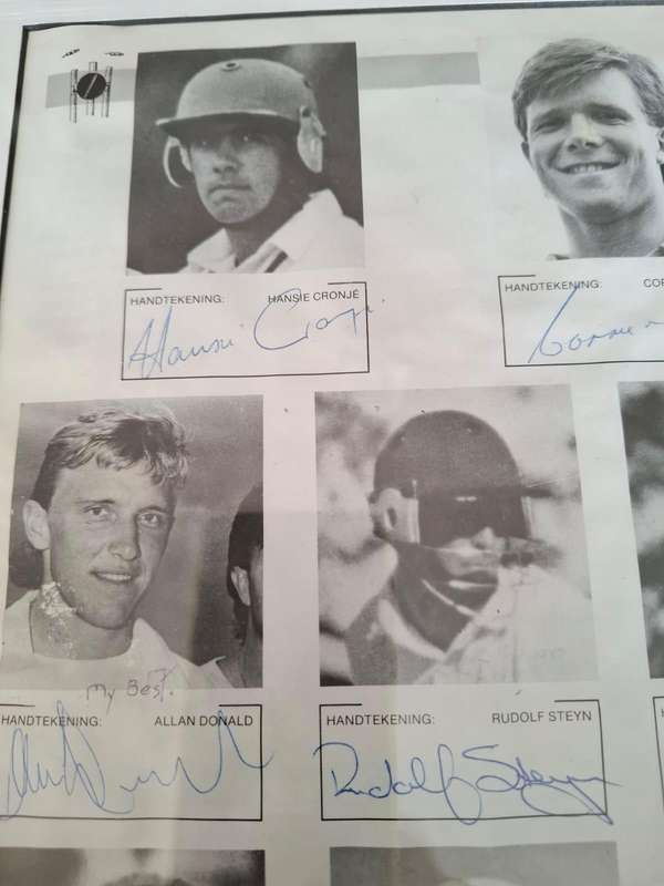 Cricket, Vrystaat, Hansie and the boys, 92/93 - Framed, Castle Cup Free State 12 original signatures