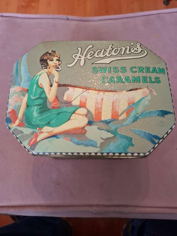 1960 Heaton's Swiss Caramel tin