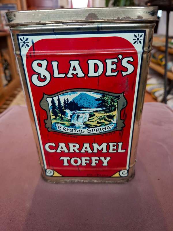 Slade's Crystal Spring Caramel Toffy tin