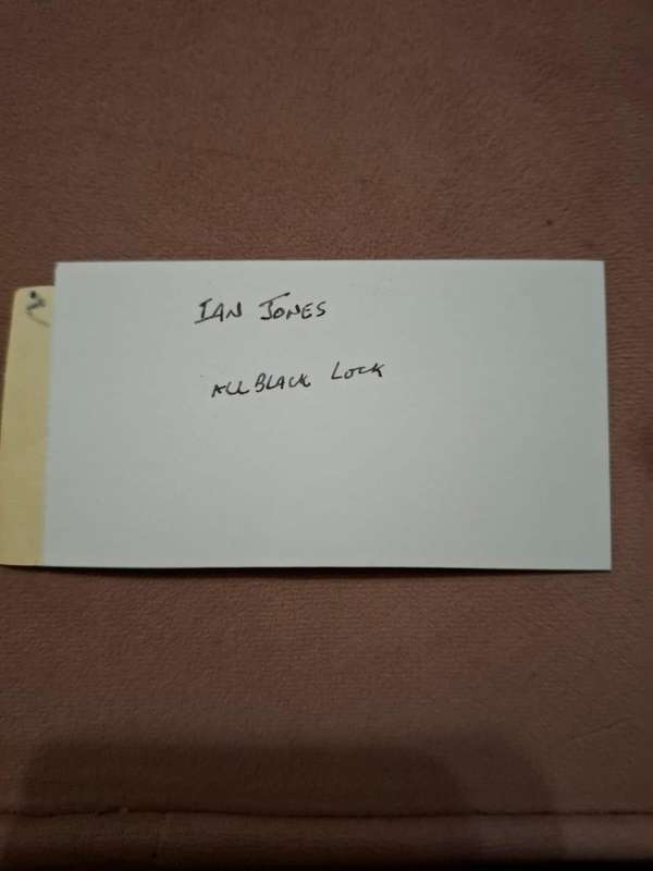 Ian Jones, All Black lock, original autograph