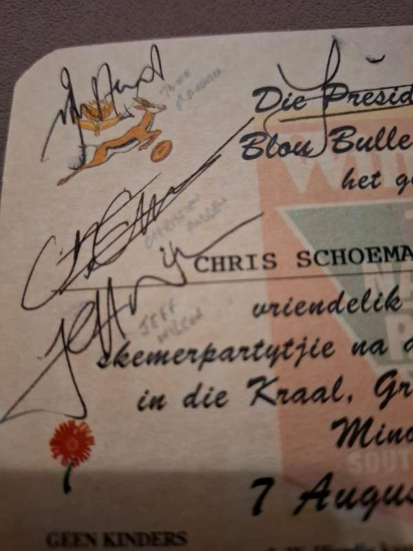 Rugby, Christian Cullen, Jeff Wilson, Andrew Mehrtens, Taine Randall original autographs