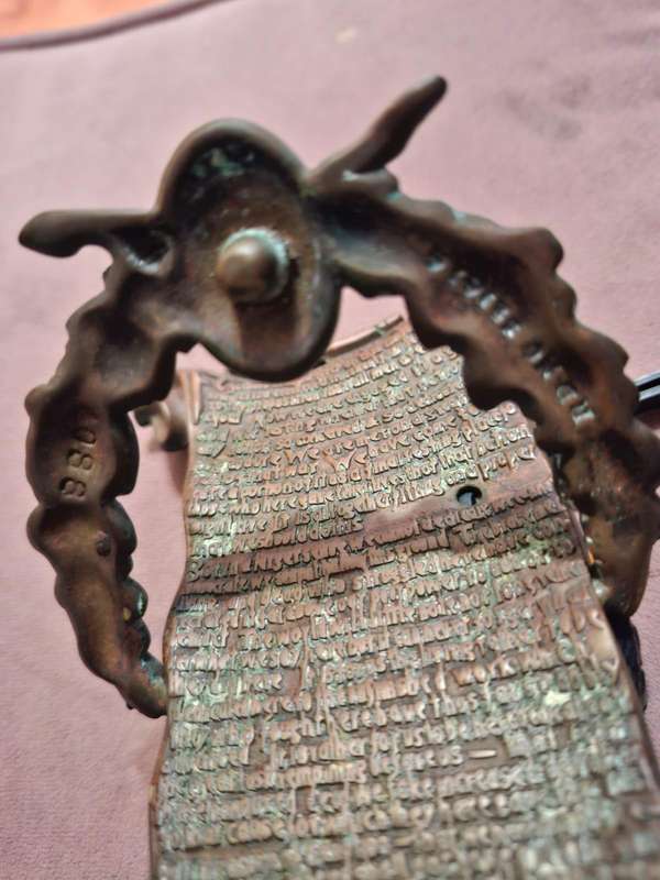 Antique, Abraham Lincoln Gettysburg address door knocker brass