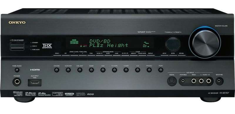 Onkyo TX-SR707 7.2-Channel Home Theater Receiver - [ POWERS ON ] [ NO SOUND]