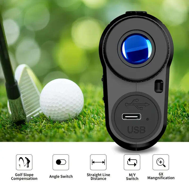 Golf Rangefinder with Flag Vibration and Slope Compensation 6x Magnification Monocular 5-1000 meters
