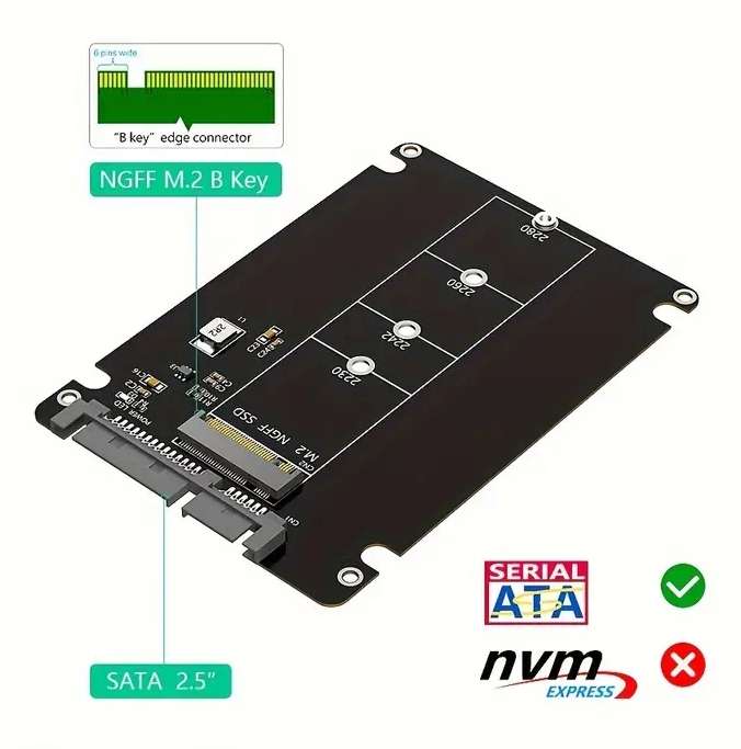 M.2 NGFF SSD to 2.5 SATA Adapter Enclosure M.2 SSD Converter Case