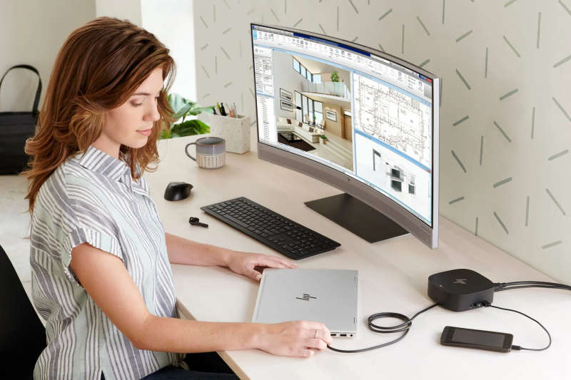 HP USB-C G5 Essential Docking Station - 8-in-1 Adapter for USB-C Thunderbolt-Enabled Laptops PCs