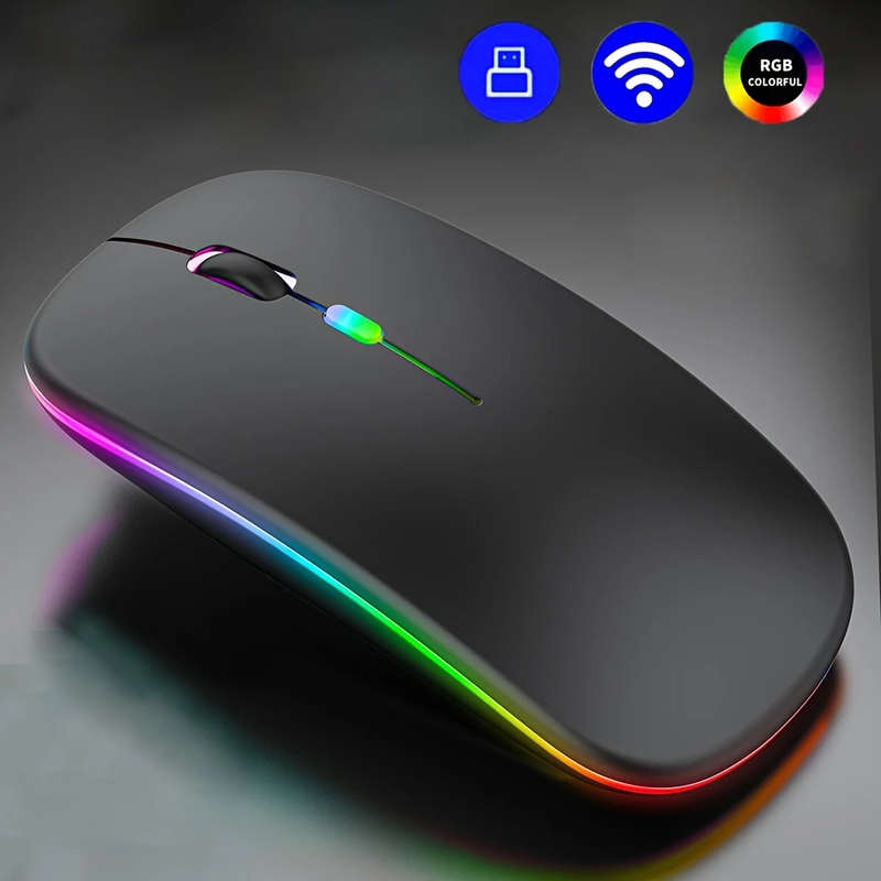 Wireless flashing RGB Mouse For PC/Laptop LED Backlight (Black)