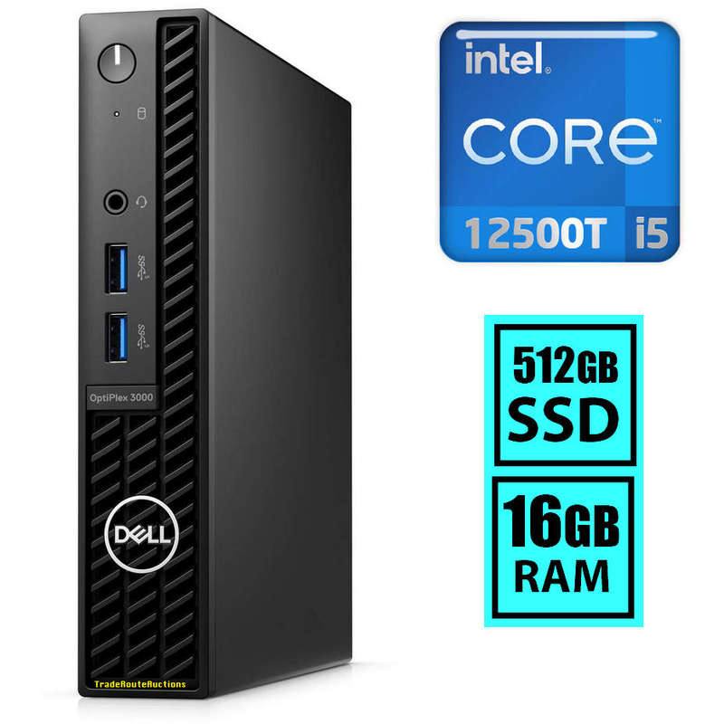 DELL OptiPlex 3000 Micro Tiny PC Core i5-12500T 12th Gen - 16GB RAM -  512GB SSD - Win 11 Pro