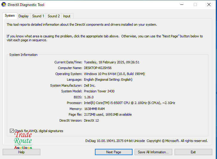 Dell Precision 3430 Workstation SFF PC  | Core i5 8500T 8th Gen | 16GB RAM | 240GB SSD