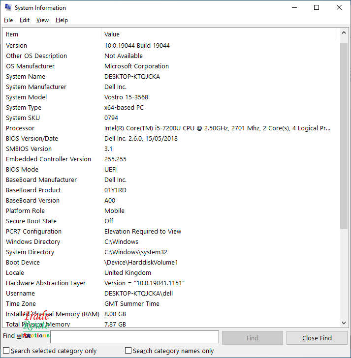 DELL VOSTRO 3568 15.6 inch LAPTOP | CORE i5 7200U 7th Gen 2.5GHz | 8GB RAM | 500GB HDD
