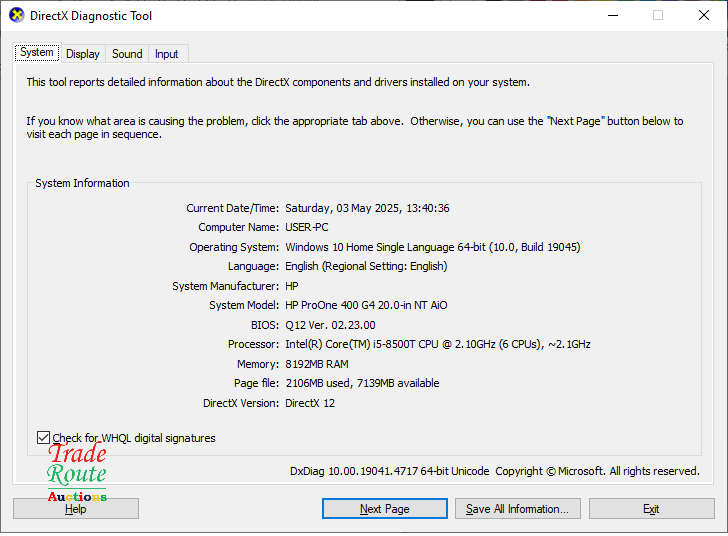 HP ProOne 400 G4 20 inch AiO All in one Desktop PC * 8th Gen