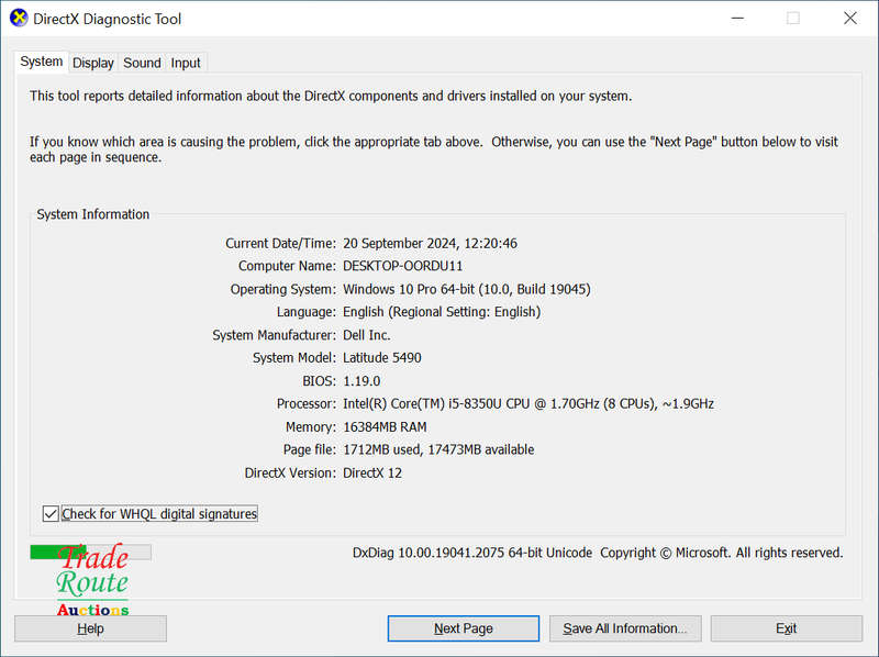 Dell Latitude 5490 Full HD 14inch LAPTOP | Intel Core i5 8350U 8th Gen 1.9GHz | 16GB RAM | 256GB SSD