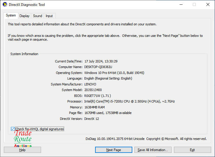 LENOVO THINKPAD L470 LAPTOP | CORE i5 7200U 7th Gen 2.5GHz | 16GB RAM | 512GB SSD