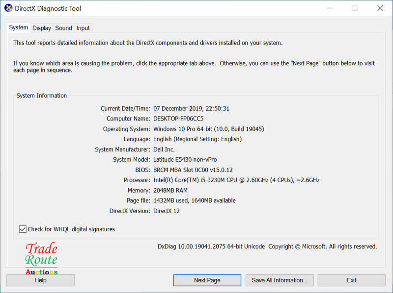 DELL LATITUDE E5430 LAPTOP | CORE i5 3230M 2.6GHz | 2GB RAM | 500GB HDD - Faulty Battery