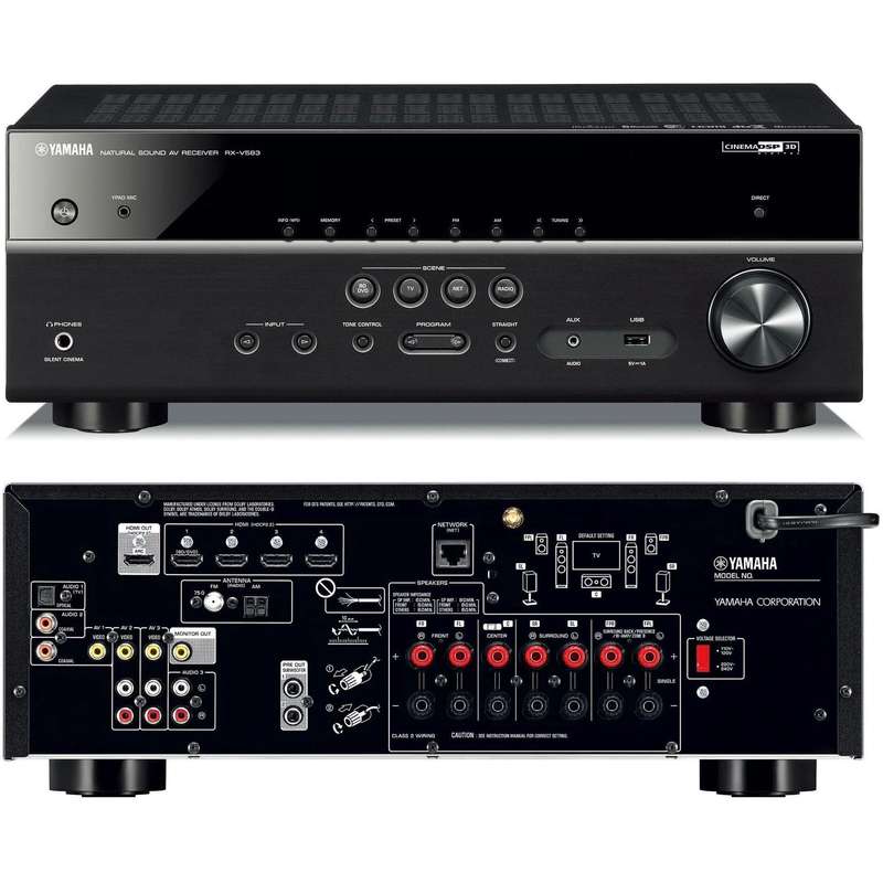 Yamaha Natural Sound AV Receiver RX-V583 Amplifier - NO POWER for Spares/Repair