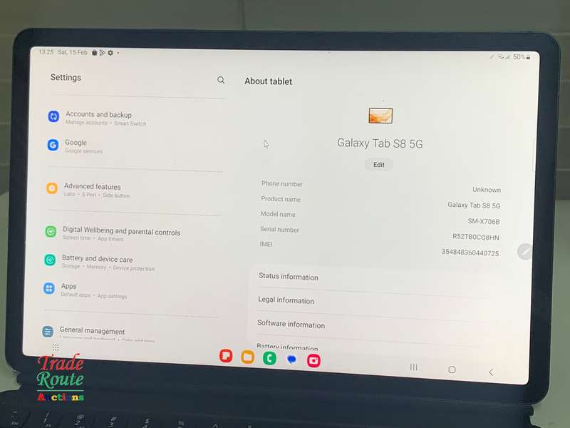 Galaxy Tab S8 SM-X706B 256GB 11-inch 5G Tablet - Cracks at bottom
