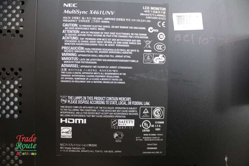 NEC 46-inch MultiSync X461UNV Low-Brightness LCD Display S-IPS Monitor