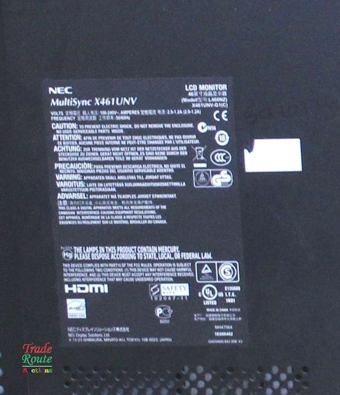 NEC 46-inch MultiSync X461UNV LCD Monitor - Cracked LCD for Spares Salvage