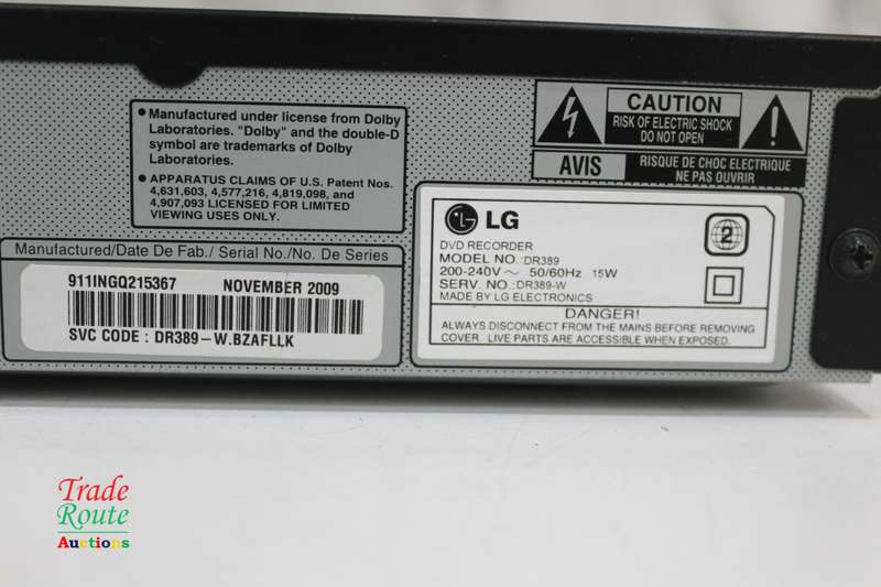 LG DVD Recorder with Multi Format Playback DR389 (No Remote)