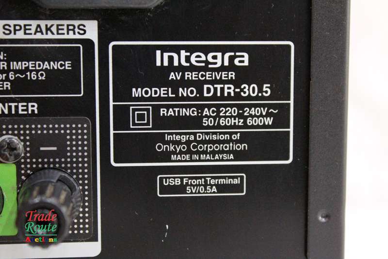 Integra DTR-30.5 AV Home Theater Receiver 7.2 Channel- [ POWERS ON - NO SOUND ] [FOR SPARES/REPAIR]