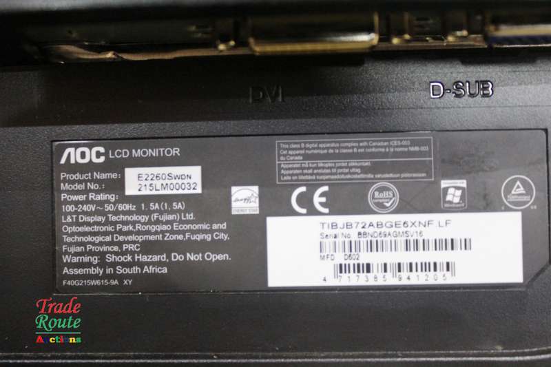 AOC E2260SWDN 21.5" HD Monitor DVI-D/VGA - Damaged Screen Salvage