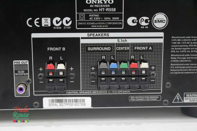 ONKYO HT-R558 AV Receiver - 5.1 Channel Amplifier