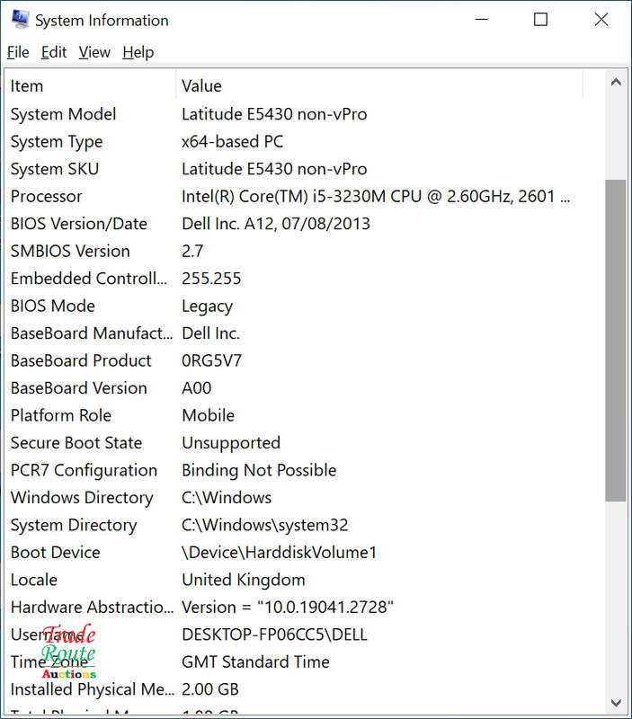DELL LATITUDE E5430 LAPTOP | CORE i5 3230M 2.6GHz | 2GB RAM | 500GB HDD - Faulty Battery