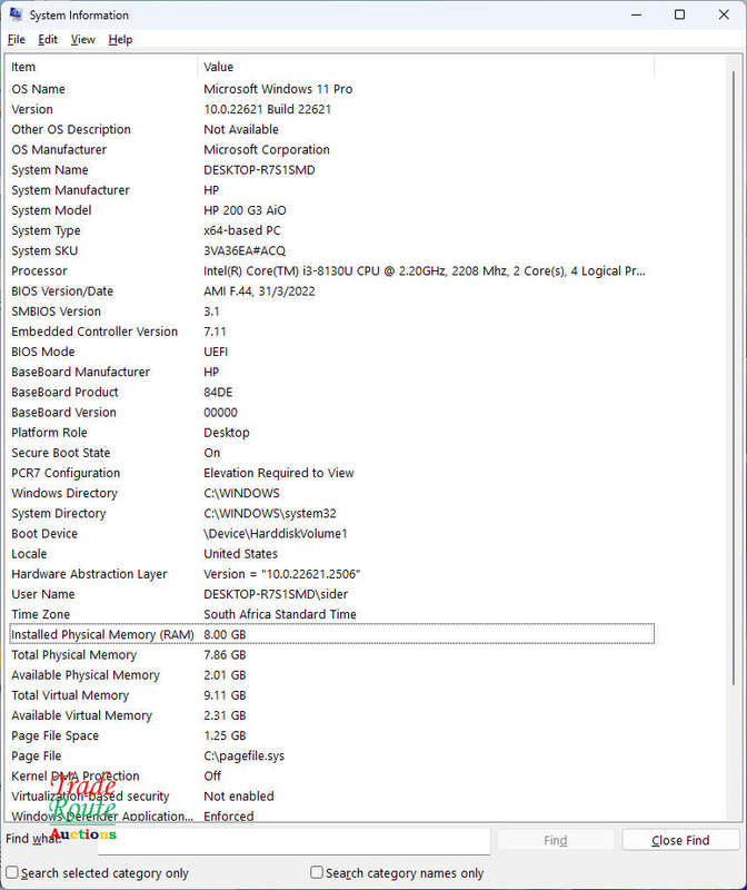 HP 200 G3 All-in-One PC - 8GB RAM - 1TB HDD