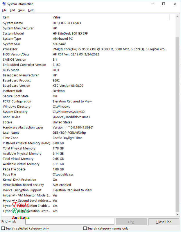 HP EliteDesk 800 G5 SFF Desktop Computer | Core i5 9500 9th Gen 3.0Ghz | 8GB RAM | 256GB SSD