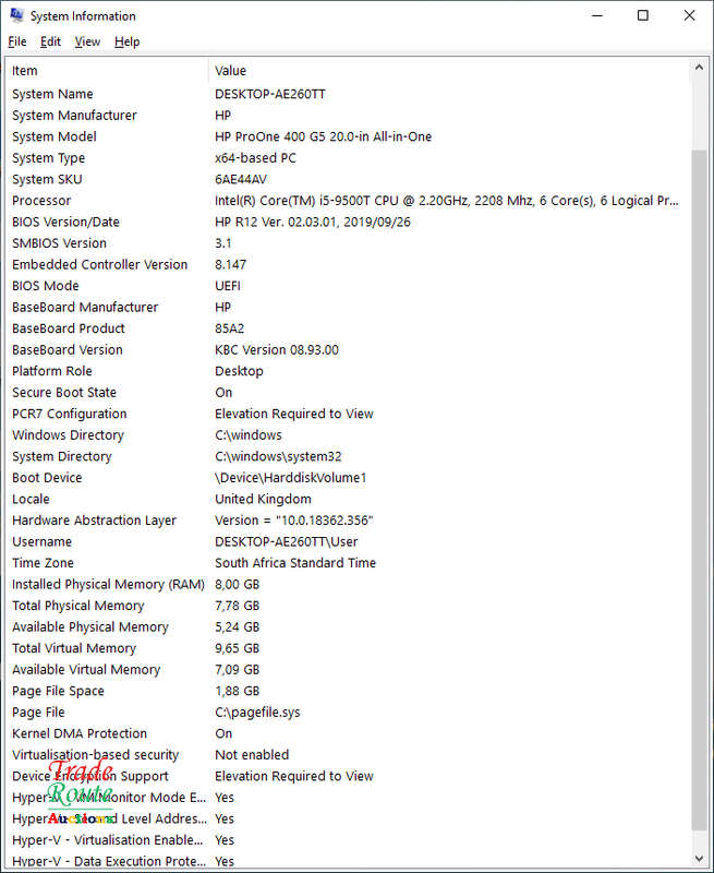 HP ProOne 400 G5 20 inch AiO All in one Desktop PC * 9th Gen 8GB/1TB