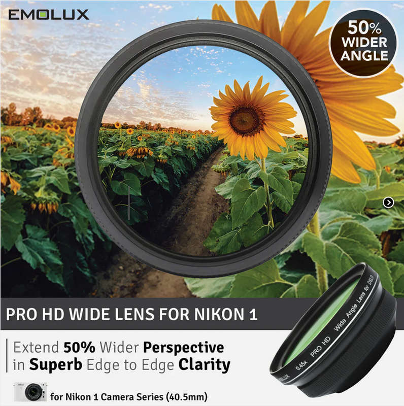 Emolux PRO HD Scenic 0.45x ULTRA Wide Converter Mirrorless Lens (40.5mm) [For Nikon 1]