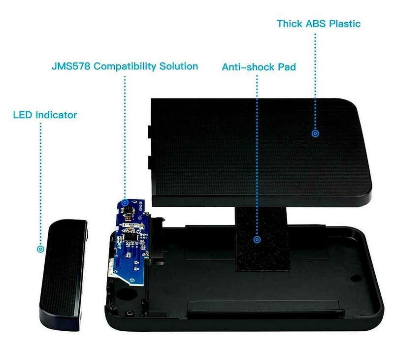 USB 3.0 SATA External Hard Drive Case 2.5 Inch Enclosure Caddy for HDD SSD [Black]