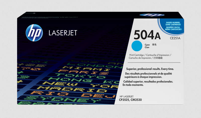HP 504A Cyan Original LaserJet Toner Cartridge (CE251A)