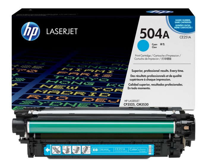 HP 504A Cyan Original LaserJet Toner Cartridge (CE251A)