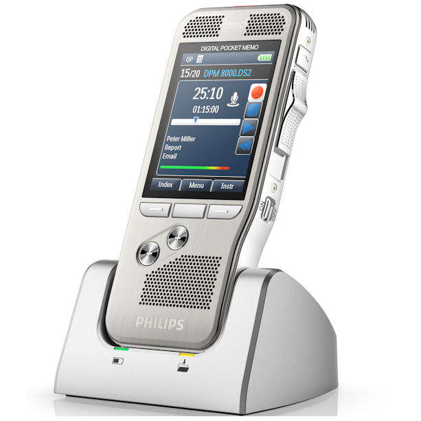 Philips DPM8100 Digital Pocket Memo Dictation Portable Voice Recorder 3DMIC