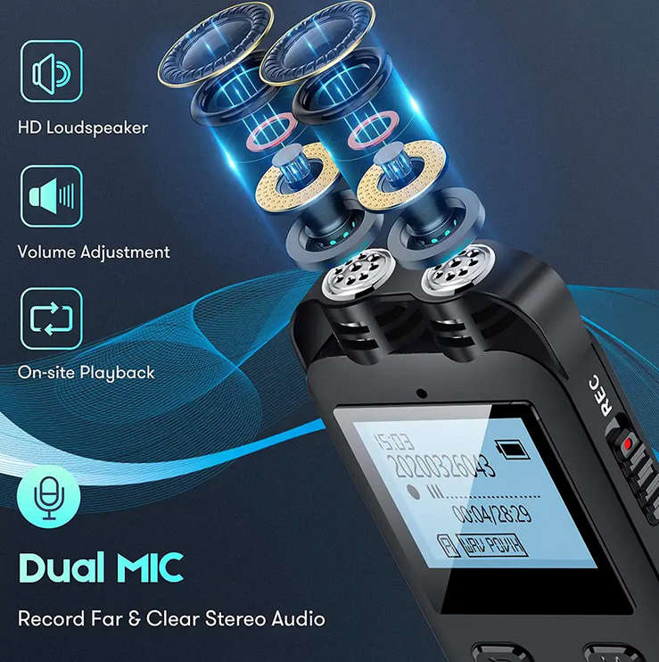 Digital Voice Recorder Portable Voice Activated Dictaphone