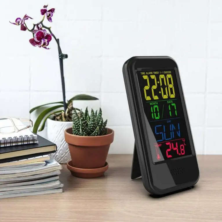 Colorful Screen LCD Alarm Clock Thermometer Calendar