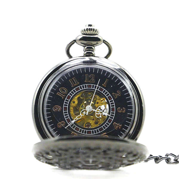 Mechanical Retro Style Skeleton Pocket Watch