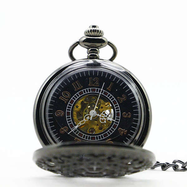 Mechanical Retro Style Skeleton Pocket Watch