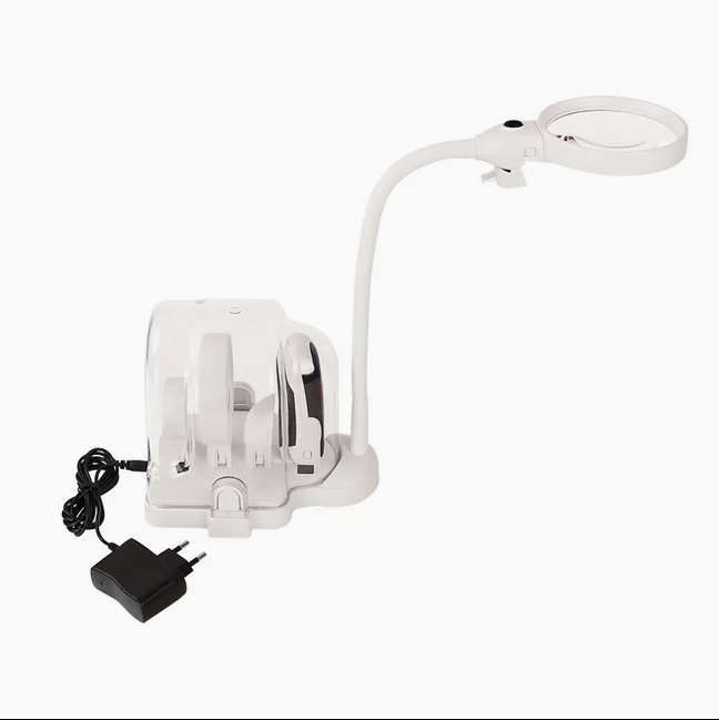 3 Lens 2.5X 5X 16X LED Desktop Folding Repair Magnifying Tool