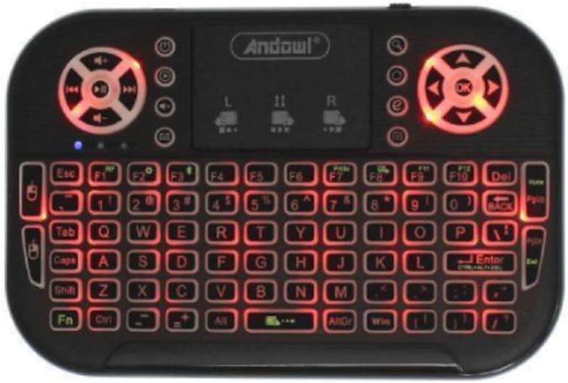 7 Color LED Mini Wireless Keyboard 2.4G Air Mouse Touchpad for smart TV, Laptops, Tablets