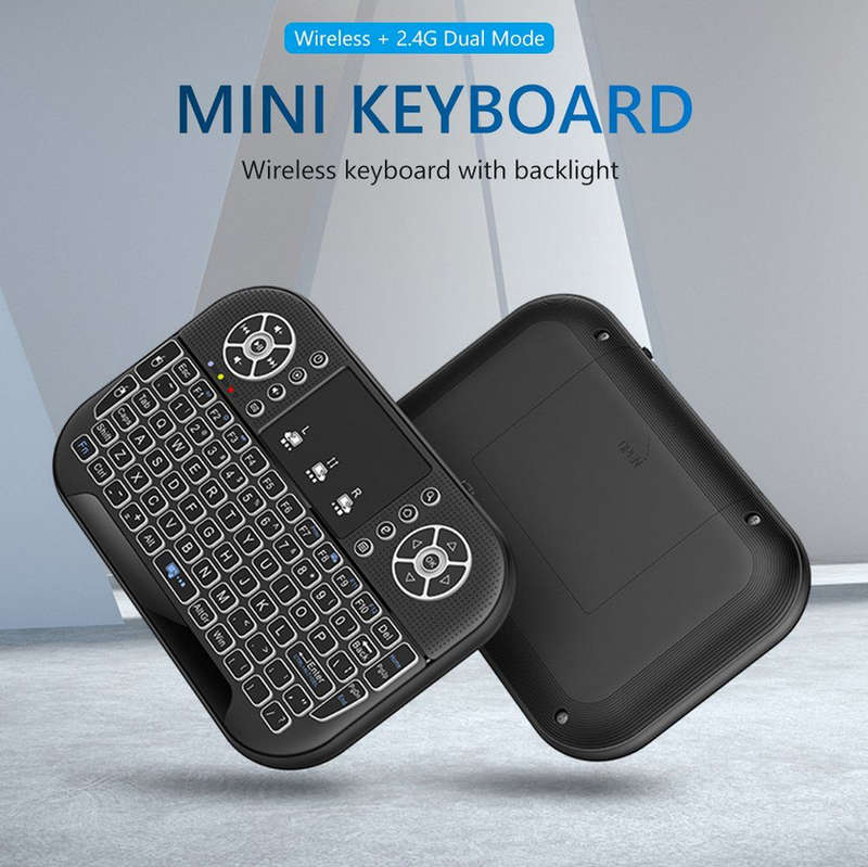 7 Color LED Mini Wireless Keyboard 2.4G Air Mouse Touchpad for smart TV, Laptops, Tablets