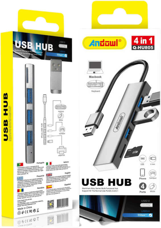 4 Port USB Hub Multiport Adapter