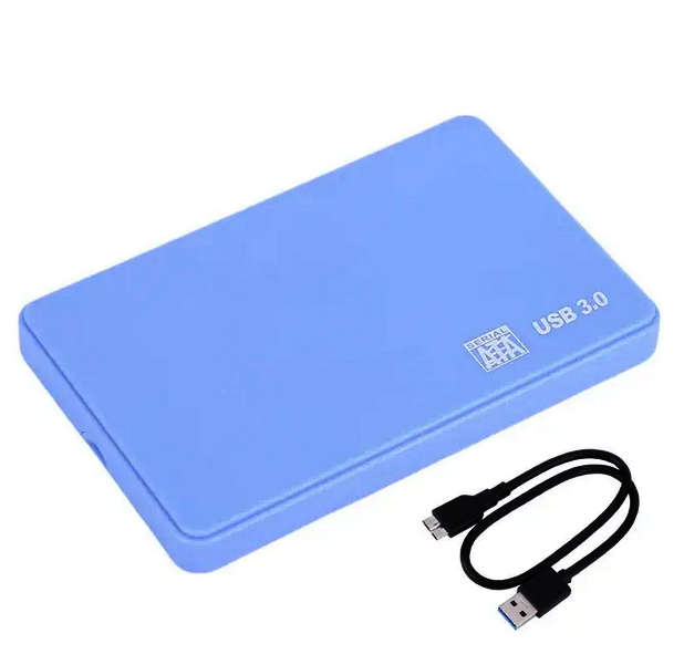 USB 3.0 SATA External Hard Drive Case 2.5 Inch Enclosure Caddy for HDD SSD [BLUE]
