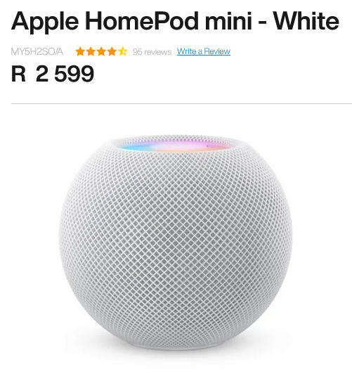 Apple HomePod Mini White Wireless Smart Speaker A2374