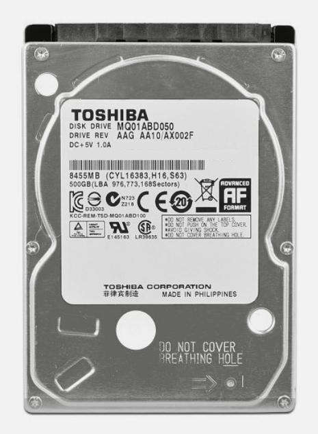 TOSHIBA 500GB HDD for Laptops