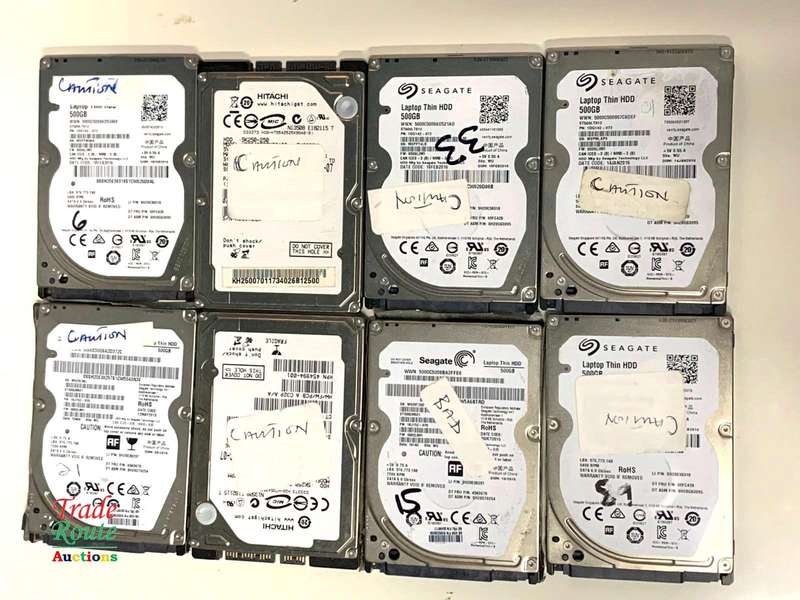 8 X HDD LOT  - Salvage Stock - 1 bid gets all 8 - for Spares