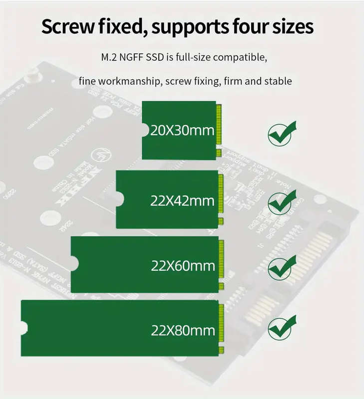 M.2 NGFF SSD or mSATA SSD to SATA III 7+15 Pin Adapter 2 in 1 Converter Card